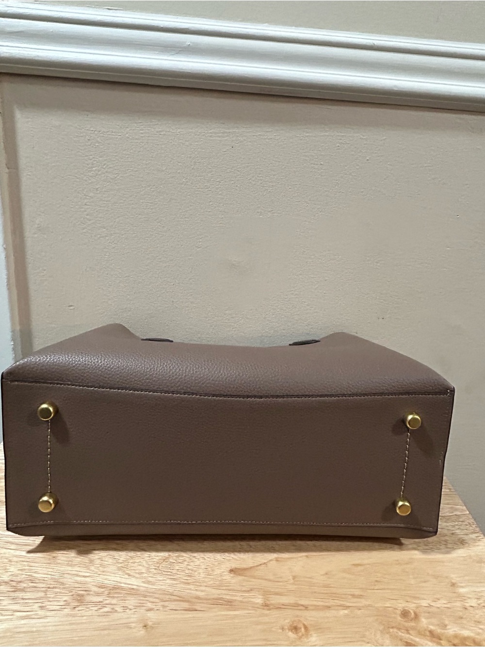 Coach Brown Leather Tote with Black Handles - Picture 11 of 16